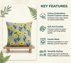 Fundas de Cojín Bordadas de Algodón Estilo Bohemio, Fundas de Cojín Florales Suaves para Decoración del Hogar y Hoteles, Compre Directamente del Proveedor - Product Image 4
