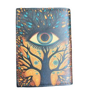 Diario de hechizos vintage hecho a mano, Grimorio de cuero genuino con borde deshilachado, estilo clásico con ojo turco para hombres y mujeres - Product Image 3