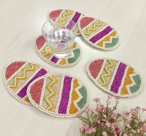 Artisan Easter Holiday Seed Beaded <b>Coaster</b> Set Carrot Design <b>Drink</b> <b>Coasters</b> <b>For</b> Dining Coffee Tables Party Favors And Gifts - Product Image 6