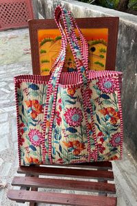Sac fourre-tout matelassé à imprimé minimaliste, sac de transport léger en coton, sac fourre-tout décontracté pour tous les jours - Product Image 3