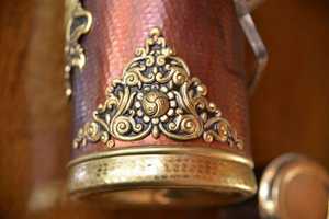 Termo de Cobre Tibetano Antiguo Estilo Mongol, Botella Térmica de Metal Tallada a Mano, Cobre Puro, Venta al por Mayor en India - Product Image 4