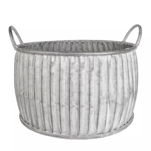 Juego de Macetas Redondas Metálicas Atractivas en Oferta, Estilo Industrial, Acabado en Zinc, Contenedor Decorativo para Exteriores, Tres Tamaños Incluidos - Product Image 3
