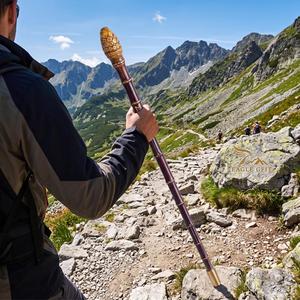 Bâton de marche traditionnel fait main en plastique avec embout antidérapant en caoutchouc, support de marche portable pour personnes âgées, poli, idéal pour usage promotionnel ou comme cadeau - Product Image 6