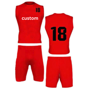 Conjunto de Camiseta de Voleibol Roja Personalizada sin Mangas con Número 18, Impresión Sublimada, Ropa Deportiva Unisex para Adultos - Product Image 1