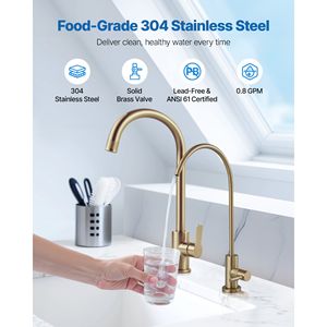 Depuratore d'Acqua per Rubinetto in Acciaio Inossidabile Senza Piombo con Filtro Antiruggine Durevole e Valvole per Acqua del Rubinetto - Product Image 2