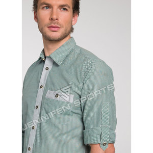 Chemise traditionnelle allemande Trachten 100% coton à carreaux vert et blanc, chemise bavaroise pour homme, chemise Oktoberfest Hemden pour homme - Product Image 4