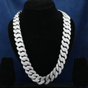 925 Sterling Silver Gold Plated Classic Heavy Weight Claw Setting VVS Moissanite Iced Cuban Link Men's Anniversary Gift Necklace - Product Image 1