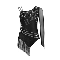 Meilleur fournisseur de justaucorps de gymnastique pour filles, style latin, avec strass, robes de danse pour spectacles, vêtements de danse