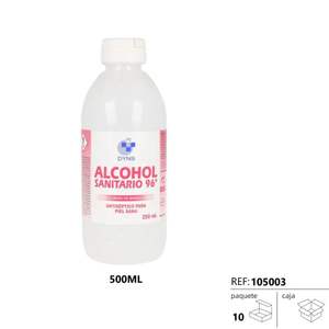 Desinfectante de Manos con Alcohol Sanitario al 96%, Botella de 500 ml, 10 Unidades - Product Image 1