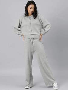 <b>Women's</b> Casual Hooded Tracksuit Set Long Sleeve Zip Up <b>Top</b> Drawstring Loose Pants - Product Image 6