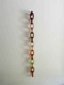 Escultura de Pared de Cadena de Resina Colorida, Forma Irregular, Decoración Moderna para el Hogar, Patrón Artístico, Eslabones Degradados, Hecho a Mano - Product Image 5