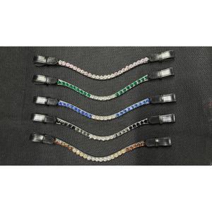 HM Global Premium Elegant U Shaped Multi Color 10 mm Arena Crystal Handmade Horse Browband Luxury Riding Tack - Product Image 1