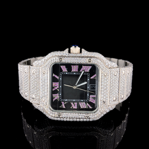 เครื่องประดับศิลปะสุดหรู ผลิตด้วยมือ รุ่นลิมิเต็ดอิดิชั่น  ทำจากสแตนเลสสตีล ประดับคริสตัลแซฟไฟร์  สำหรับทั้งชายและหญิง ดีไซน์คลาสสิก  พร้อมกลไก ETA - Product Image 1