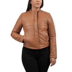 Premium Genuine Leather <b>Women</b> Fashion <b>Jacket</b> From Pakistan High Quality Sheepskin Leather Winter Warm Windproof Custom Size OEM - Product Image 5