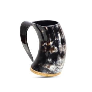 Taza Vikinga de Cuerno de Búfalo Natural Ecológica de Primera Calidad, Estilo Religioso, Hecha a Mano con Asa de Madera, Superventas - Product Image 4