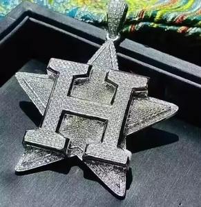 Colgante de Plata 925 con Letra Personalizable y Moissanita Real de 4ct, Amuleto de Diamante para Hombre, Ideal para Fiestas, Colgantes y Amuletos Finos - Product Image 4