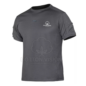 เสื้อยืดฝ้ายแท้ 100% สำหรับผู้ชาย ออกกำลังกายกลางแจ้ง สไตล์ลำลอง เสื้อยืดแทคติคอลแขนสั้น ไซส์ผู้ใหญ่ - Product Image 1