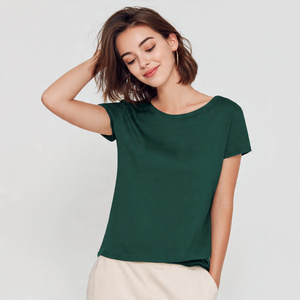 T-shirts pour femmes, coupe ajustée, manches courtes, décontractés, légers, en coton et polyester, col carré, t-shirt d'été pour femmes - Product Image 1