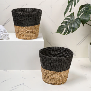 Eco-friendly Water Hyacinth Trash Can, Biodegradable Woven Waste <b>Bin</b>, Natural Wastebasket for Bathroom,Vietnam Wholesale Supply - Product Image 2