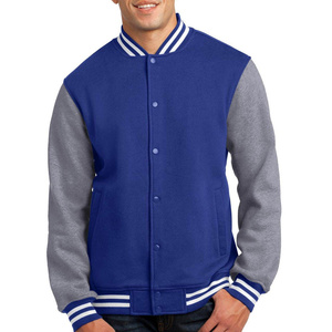 New Trendy Lettermen Bomber <b>Jacket</b> 100% Wool/Polyester/Cotton Canvas Casual Winter Front Logo Customizable Fabric <b>Fleece</b> <b>Lining</b> - Product Image 1