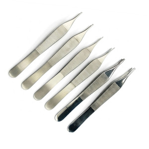 Pince à tissus Adson marron 1x2 à dents de rat et dents dentelées en acier inoxydable, pince chirurgicale à pouce - Product Image 2