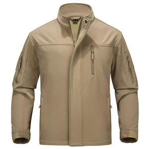 <b>Men's</b> <b>Navy</b> <b>Fleece</b> Jacket Stand Collar Zipper Closure Windproof Casual Autumn Wear Regular Fit Solid Color Polyester Material - Product Image 6