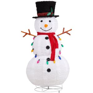 Decorazioni Natalizie Gonfiabili da Giardino: Pupazzo di Neve Pre-Illuminato da 120 cm con 100 LED Bianchi e Luci Multicolore per Esterni - Product Image 1