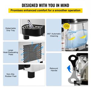 Commercial 300W 110V Stainless Steel Margarita Smoothie Frozen Drink Maker 6L/1.6 Gallons Single Bowl 25 Cups <b>Ice</b> <b>Cream</b> <b>Machine</b> - Product Image 6