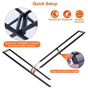 220LBS Steel Firewood <b>Log</b> <b>Rack</b> X-Shape Storage Holder for Wood Lumber Storage & Stacking for Fireplace & Firepit - Product Image 6