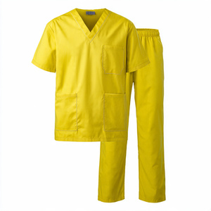 Medical Nurse <b>Uniform</b> <b>Scrub</b> Suit Short Sleeve Customizable 100% Cotton Knitted Breathable Comfortable - Product Image 2