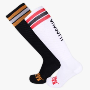 [Calcetines hasta la rodilla] Calcetines deportivos de algodón con logotipo bordado personalizado para hombre Calcetines hasta la rodilla estampados a la moda con logotipo tejido - Product Image 2