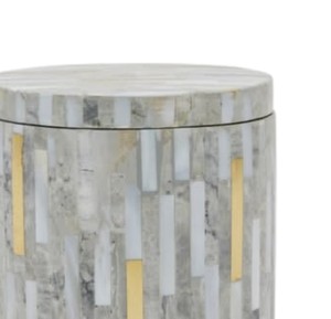Boîtes en nacre, boîte de rangement artisanale vietnamienne en coquillage avec accent doré à l'intérieur - Product Image 3