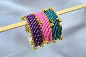 Professional Manufactures Custom Embroidery Design High-quality Kashmiri <b>Bangles</b> <b>Set</b> Services Wedding Kashmiri Churiyan - Product Image 4
