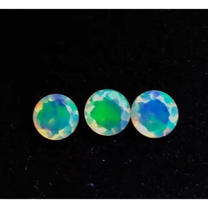Ópalo Welo Etíope Natural de 7mm, Corte Brillante Redondo Facetado, con Juego de Color y Fuego, Gema Suelta, Envío Libre de Impuestos Aduaneros - Product Image 2