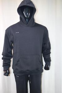 PAVE Men's Black Hooded Sweatshirt Full Sleeve Solid Color Casual Wear Midweight 100% Cotton with Front Pocket CLUSH SPORTS - Product Image 6