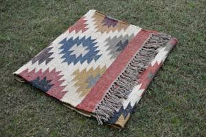 พรมปูพื้นบันไดสไตล์สแกนดิเนเวียน ทำมือจากเส้นใยปอกระเจา พรมคิลิมแบบสองด้าน ตกแต่งทางเดินด้วยเส้นใยธรรมชาติ - Product Image 2