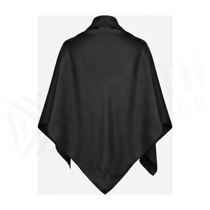 NORTH APPROACH Black Square Silk Scarf Unisex Elegant All Seasons Solid Color Daily Wear Accessory - Product Image 2