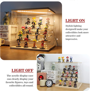 Gran oferta, estante de exhibición transparente de acrílico y madera a prueba de polvo, almacenamiento de modelos manuales y escaparate para figuras de acción, caja de escaparate de Juguetes - Product Image 5