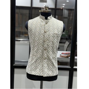 Veste Nehru brodée de luxe pour homme, gilet de designer Bandhgala, veste ethnique traditionnelle de mariage Modi pour la vente en gros B2B - Product Image 1