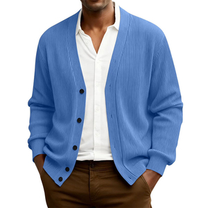 Top Trending Custom made Men's Casual <b>Cardigan</b> <b>Sweater</b> V-Neck Long Sleeve Knitted Men's <b>Cardigans</b> - Product Image 1