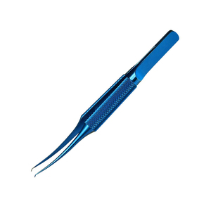 Pinzas Corneales Profesionales con Plataforma de Ligadura de 0.12 mm, Titanio Azul, Instrumento Quirúrgico Oftálmico Manual - Product Image 1