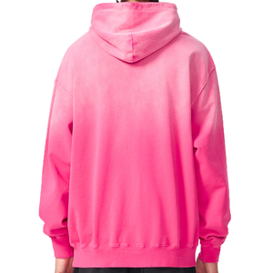 Sweat-shirt à capuche unisexe surdimensionné personnalisé, pull-over uni tie-dye rose, streetwear, molleton de coton, style vintage - Product Image 6
