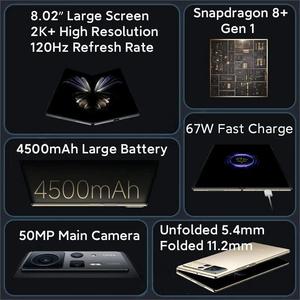 Smartphone 5G Version Globale en Gros pour <span class=keywords><strong>Mix</strong></span> <span class=keywords><strong>Fold</strong></span> <span class=keywords><strong>2</strong></span>, Écran Pliable 8.02'', Processeur Snapdragon Gen 8+ Octa Core, Chinois - Product Image 2