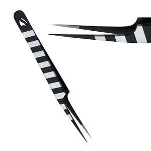 Pince à épiler pour cils Stahlmann Pro, professionnelle, de haute qualité, avec logo personnalisé, en acier inoxydable, lisse, dentelée, fine, durable, prise en main parfaite - Product Image 4