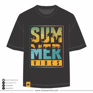 เสื้อยืดพิมพ์ลายกราฟิกวินเทจสำหรับผู้ชาย OEM สไตล์ฤดูร้อน ลายพระอาทิตย์ตกดินริมชายหาด สีดำ ผ้าฝ้าย แขนสั้น ใส่ได้ทั้งชายและหญิง - Product Image 5