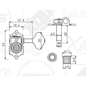 Afinador de Estilo Vintage E32BB Dorado Hecho en Corea, Accesorios y Piezas para Guitarra - Product Image 2