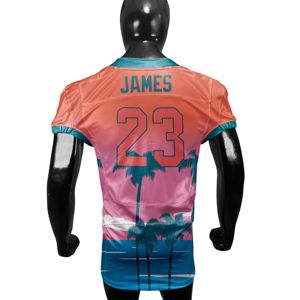 Maillot de football américain personnalisé avec logo d'équipe OEM, 100 % polyester respirant, séchage rapide, col en V, nom et numéro personnalisés - Product Image 2