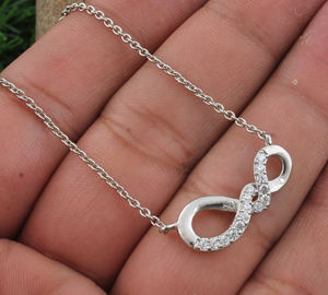 Collar con Colgante Vintage de Plata de Ley 925 con Piedra de Circonita Cúbica, Collar con Dije de Plata Minimalista Unisex, Joyería Chapada en Platino para - Product Image 4