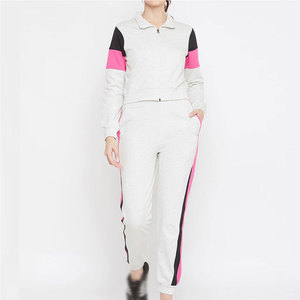 Elegant Design Workout <b>Women</b> Tracksuits With Turn Down Collar Color Contrast Tracksuits For <b>Women</b> - Product Image 1