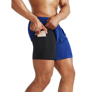 Pantalones Cortos Deportivos 2 en 1 para Hombre, Corte Casual, Personalizables con Forro y Bolsillos, Pantalones Cortos de Gimnasio de Alta Calidad, Transpirables, al por Mayor - Product Image 6